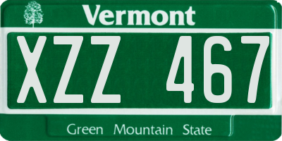 VT license plate XZZ467