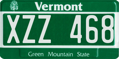 VT license plate XZZ468