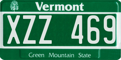 VT license plate XZZ469