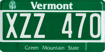 VT license plate XZZ470