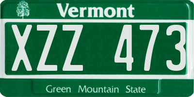 VT license plate XZZ473