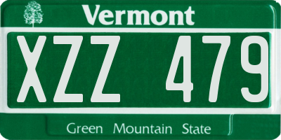 VT license plate XZZ479