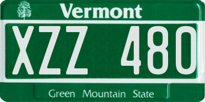 VT license plate XZZ480