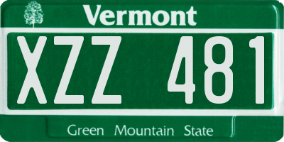 VT license plate XZZ481