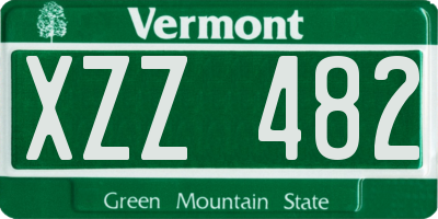 VT license plate XZZ482