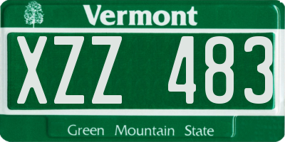 VT license plate XZZ483