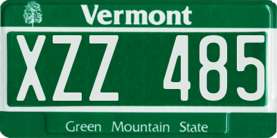 VT license plate XZZ485