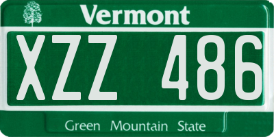 VT license plate XZZ486