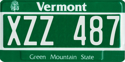 VT license plate XZZ487