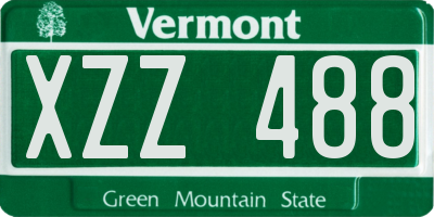 VT license plate XZZ488