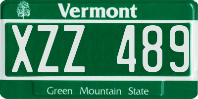 VT license plate XZZ489
