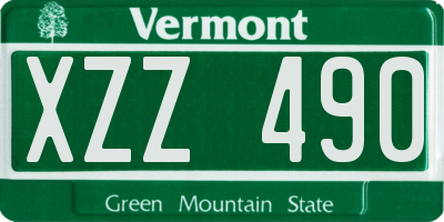 VT license plate XZZ490