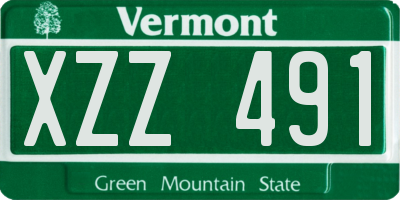 VT license plate XZZ491