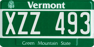 VT license plate XZZ493