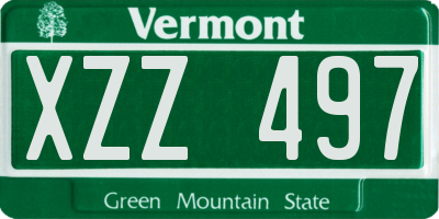 VT license plate XZZ497