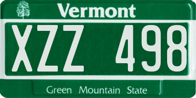VT license plate XZZ498