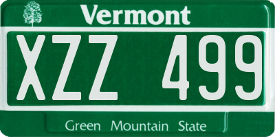 VT license plate XZZ499