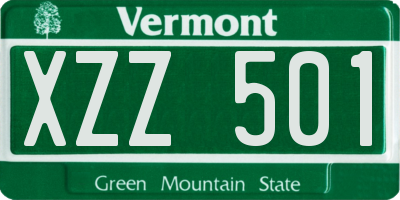VT license plate XZZ501