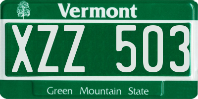 VT license plate XZZ503