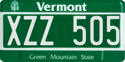 VT license plate XZZ505