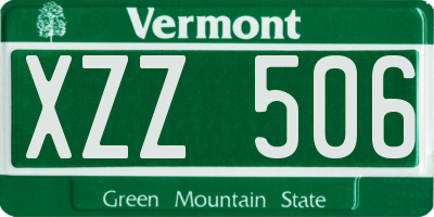 VT license plate XZZ506