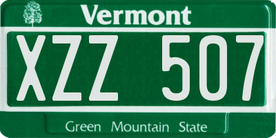 VT license plate XZZ507
