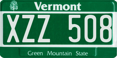 VT license plate XZZ508