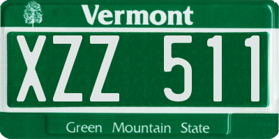 VT license plate XZZ511