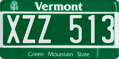 VT license plate XZZ513