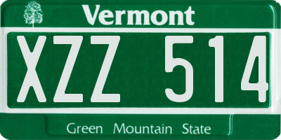 VT license plate XZZ514