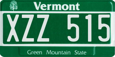 VT license plate XZZ515