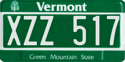 VT license plate XZZ517