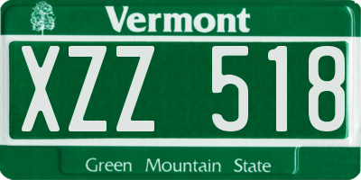 VT license plate XZZ518