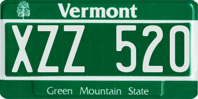 VT license plate XZZ520