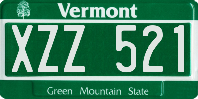 VT license plate XZZ521