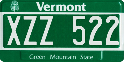 VT license plate XZZ522