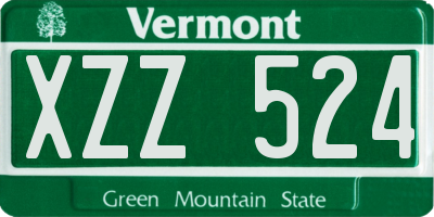 VT license plate XZZ524