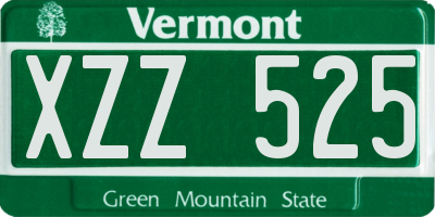 VT license plate XZZ525