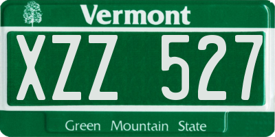 VT license plate XZZ527