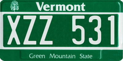 VT license plate XZZ531