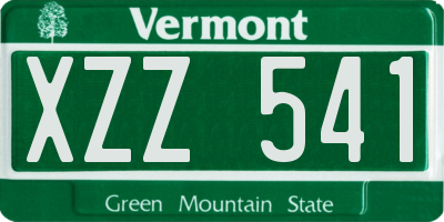 VT license plate XZZ541
