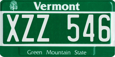 VT license plate XZZ546