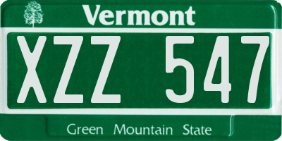 VT license plate XZZ547