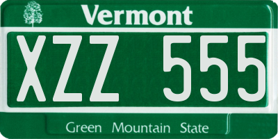 VT license plate XZZ555