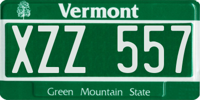 VT license plate XZZ557