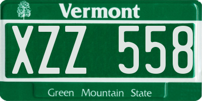 VT license plate XZZ558
