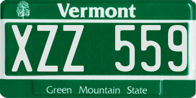 VT license plate XZZ559
