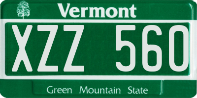 VT license plate XZZ560