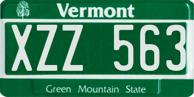 VT license plate XZZ563
