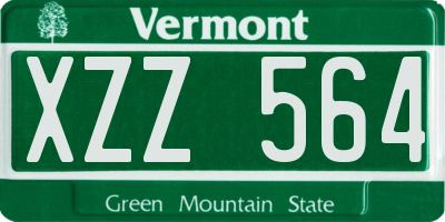 VT license plate XZZ564
